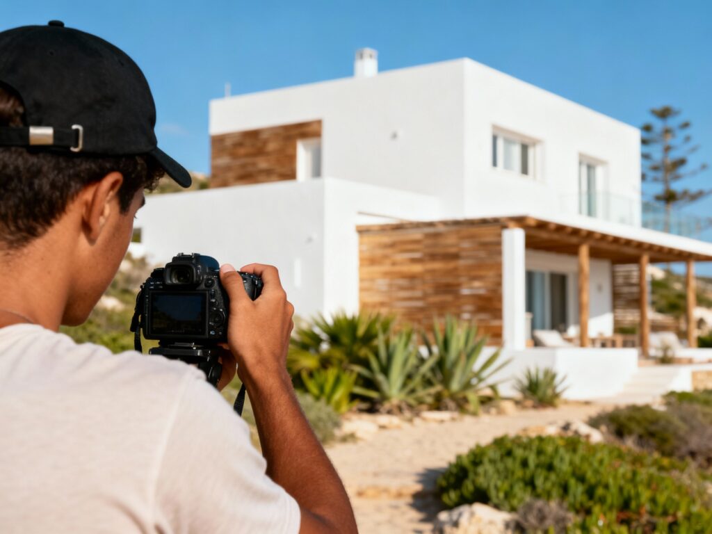 Professioneel Fotograaf maakt foto van Vakantiehuis of villa in een tropisch gebied