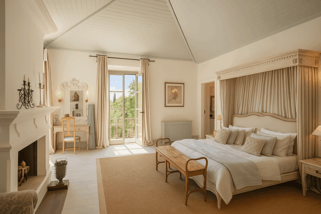 Lichte slaapkamer met natuurlijke kleuren en groot raam, professioneel gefotografeerd door een fotograaf vakantiehuis.